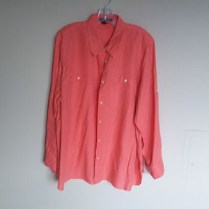 Ralph Lauren Orange Linen Shirt (Size 3X)